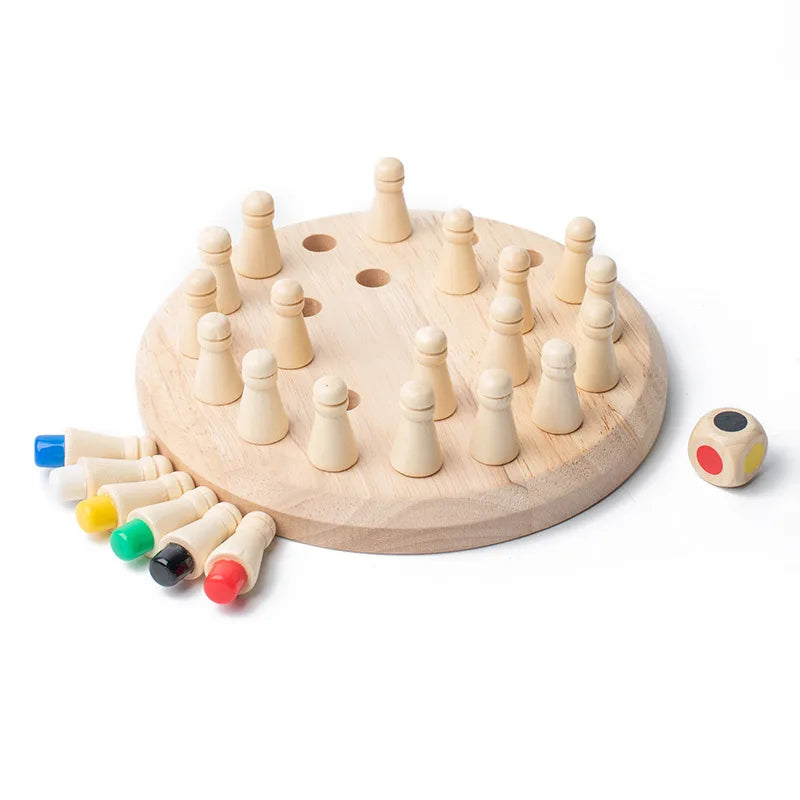 Wooden Color Memory Chess Game for Kids