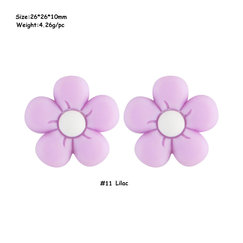 Colorful Silicone Flower Beads for Jewelry Making