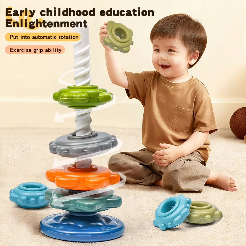 Rainbow Twist & Stack Nesting Rings Toy for Toddlers