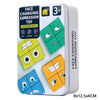 A white box of a face changing expression toy puzzle featuring colorful wooden blocks and cartoon faces.