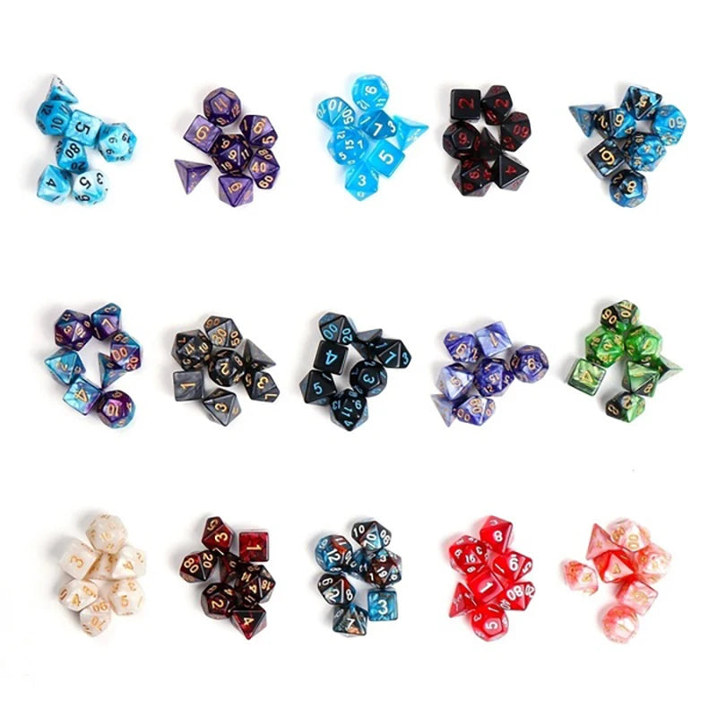 Multicolor Polyhedral Dice Set for RPG and Board Games