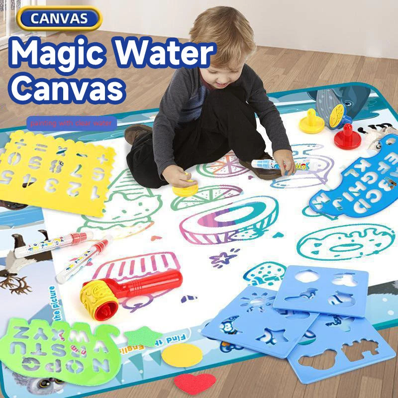 Magic Water Drawing Mat with Fluorescent Pens for Kids