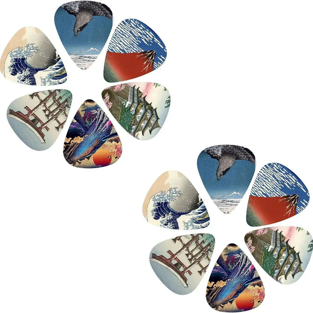 Japanese Culture Themed Guitar Picks Set (12-Pack)