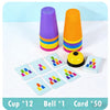 Montessori Stacking Cup Game with Color Cards
