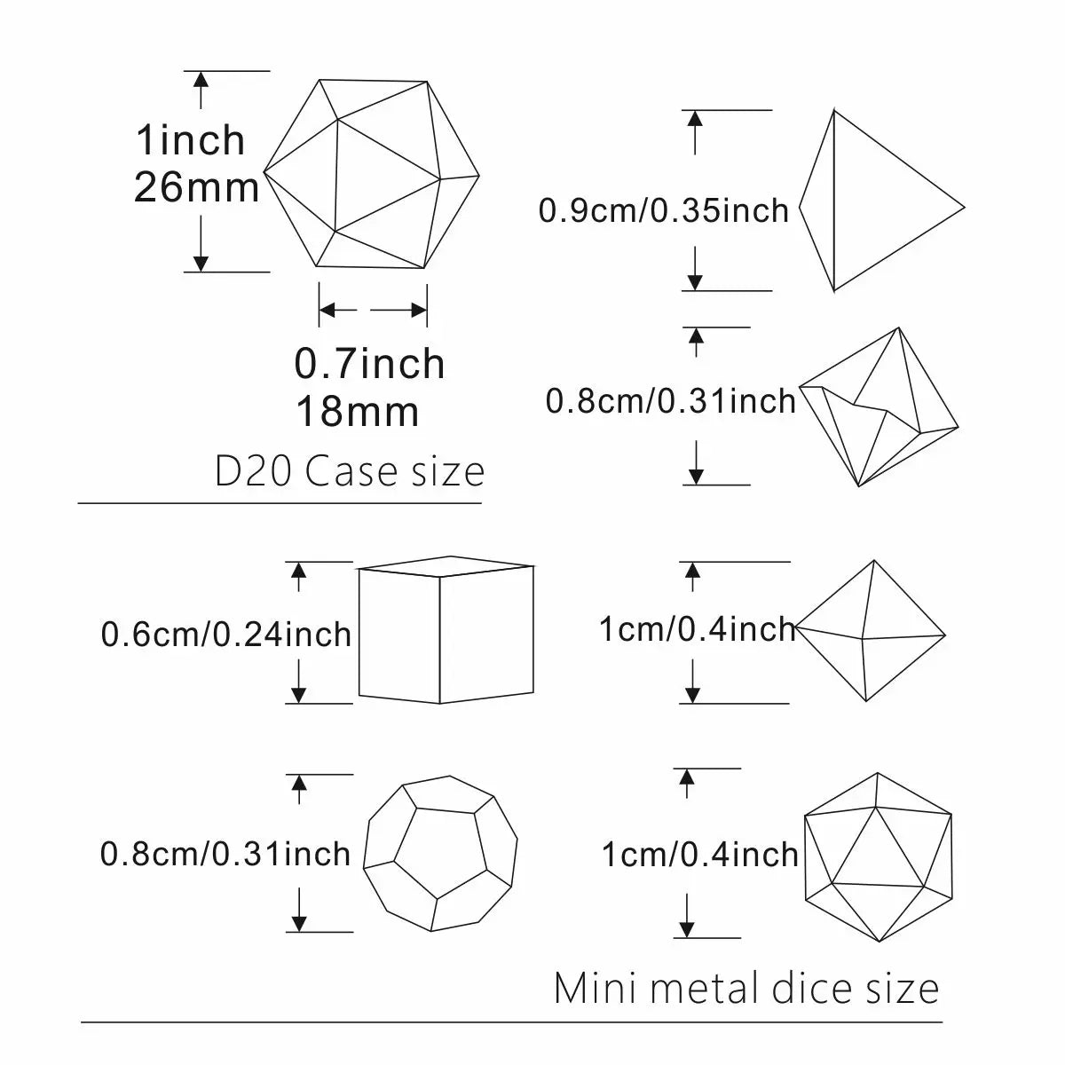 Metal Dice Set in Collector's Hollow Box – Dark Gothic Style