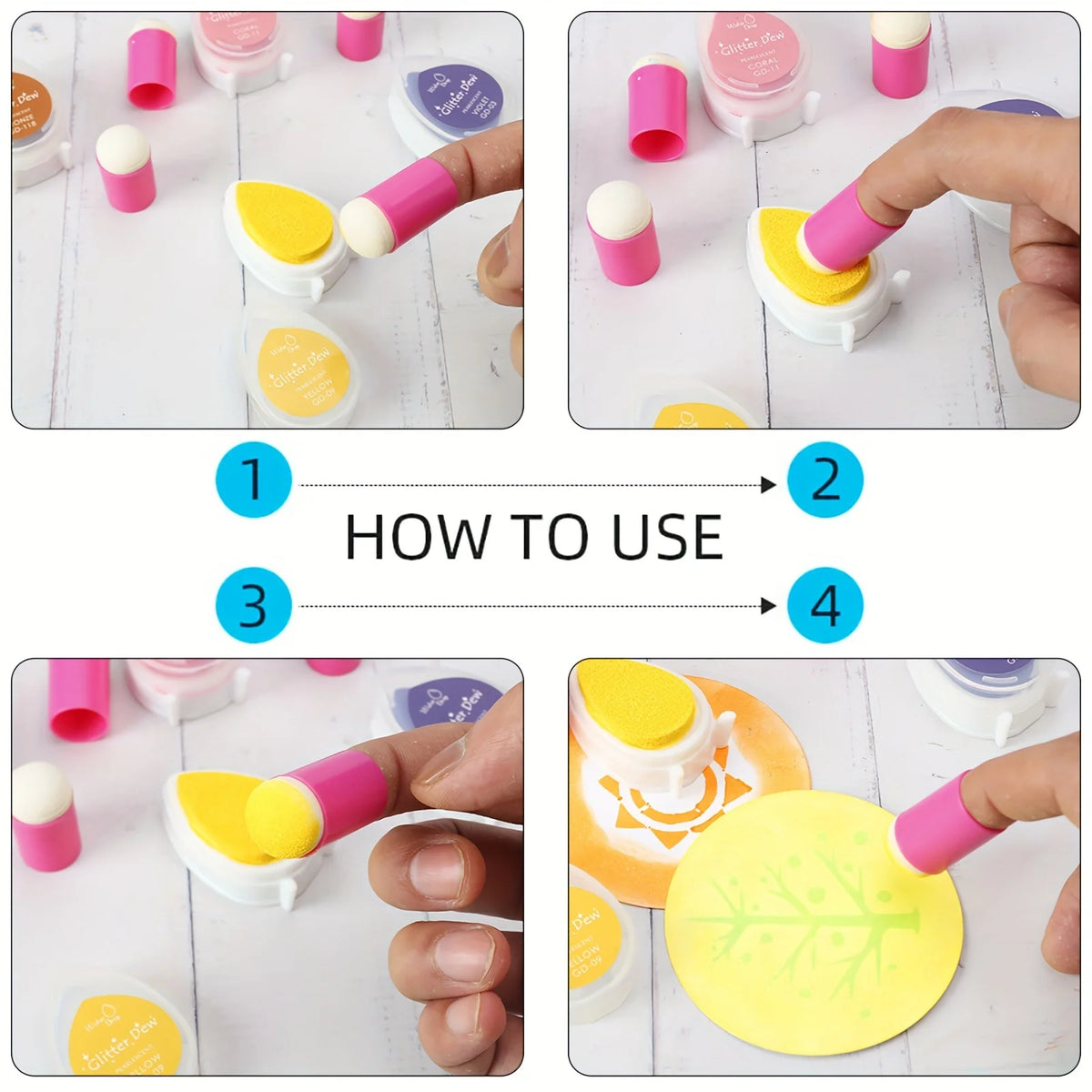 Finger Sponge Daubers for Art & Craft Projects (10-Pack)