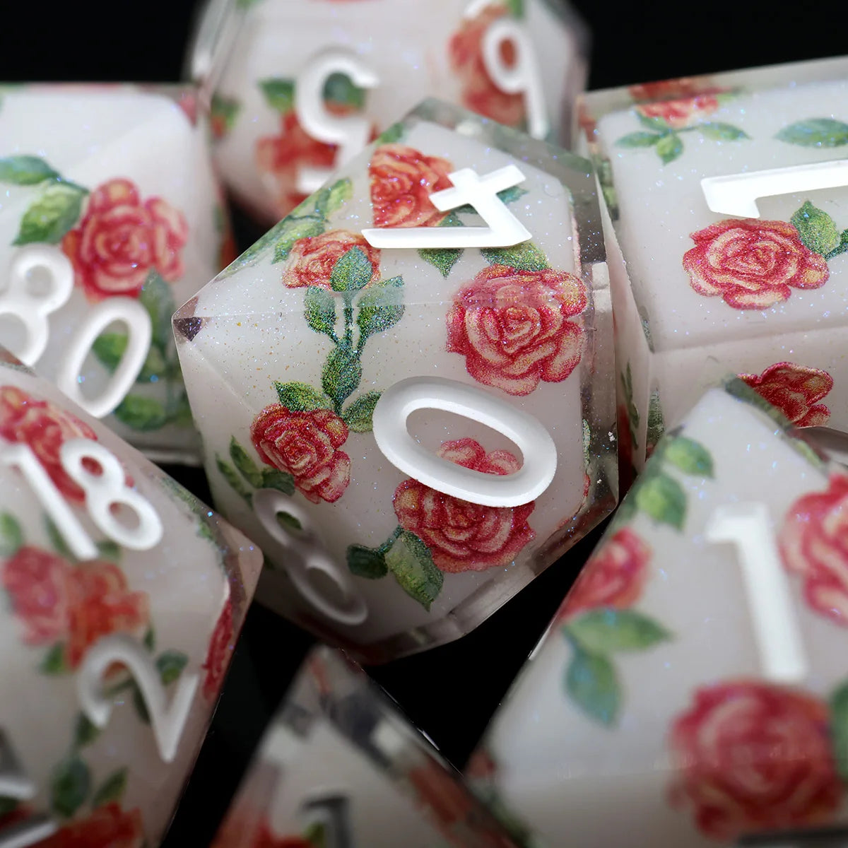 Handmade Resin Polyhedral Dice Set with Sharp Edges