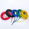 A collection of multi-colored flexible silicone tinned copper wire coils in red, black, blue, green, and yellow.