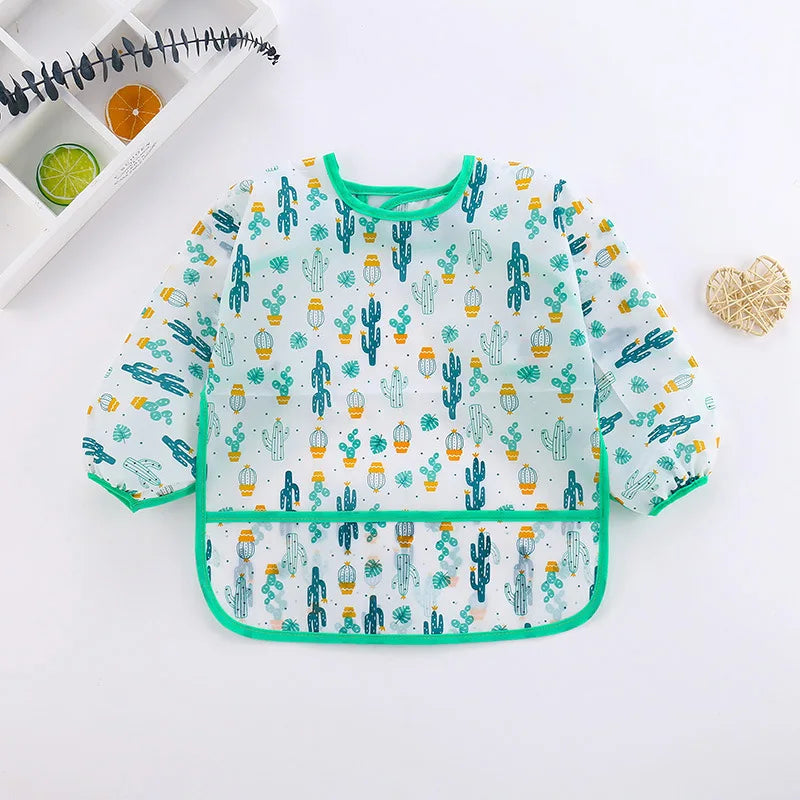 Waterproof Long Sleeve Baby Bib with Full Sleeve Protection