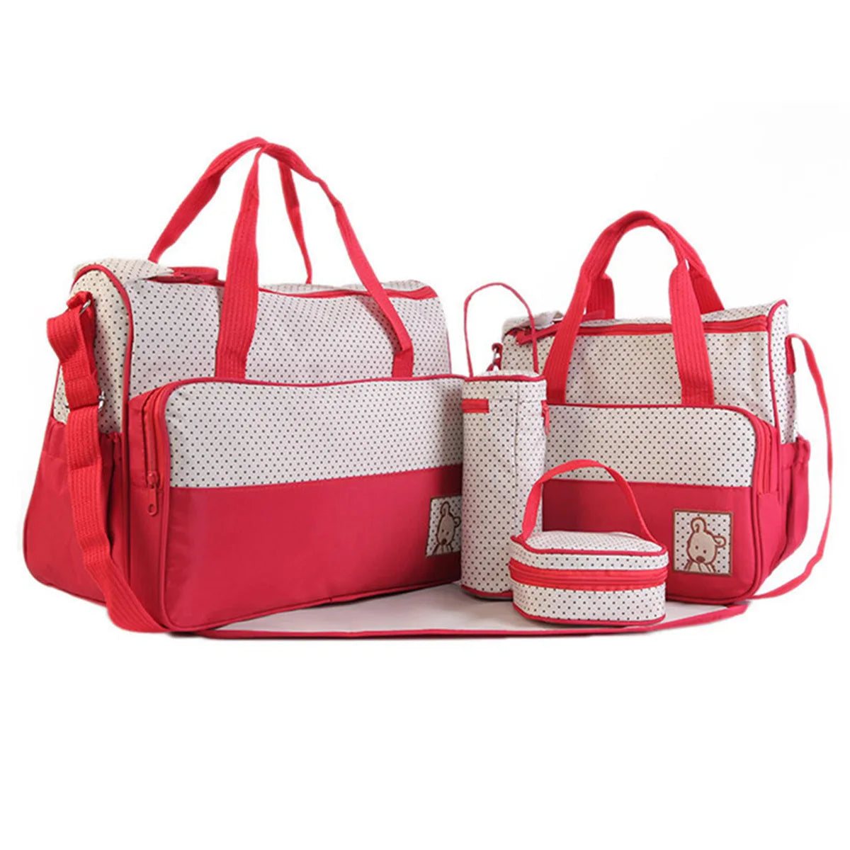 Multifunctional Crossbody Diaper Bag with Five-Piece Set