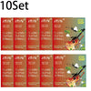 A set of 10 classical guitar strings featuring clear nylon and silver-plated copper wound strings.