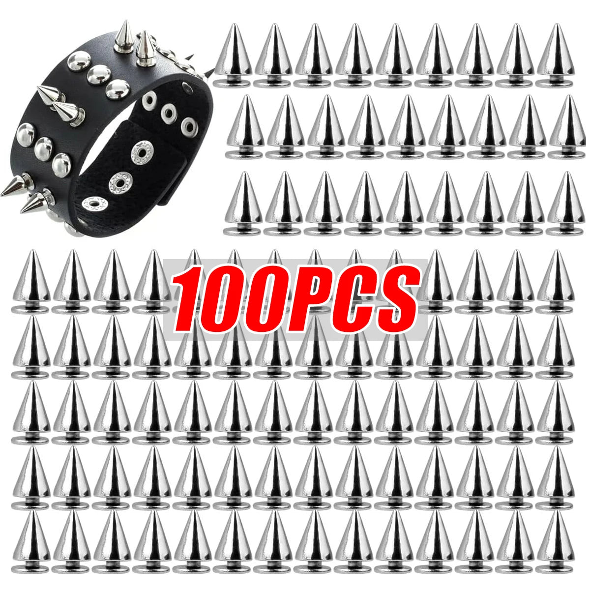 Cone Stud Rivets with Screw Backs for DIY Leather, Clothing & Accessories
