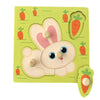 A wooden puzzle featuring a cute rabbit design for toddlers to practice matching and learning.