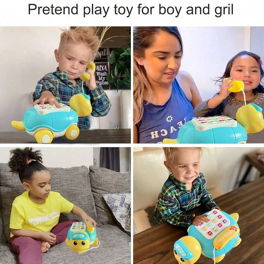 Musical Turtle Crawling Toy with Piano Lights and Baby Phone
