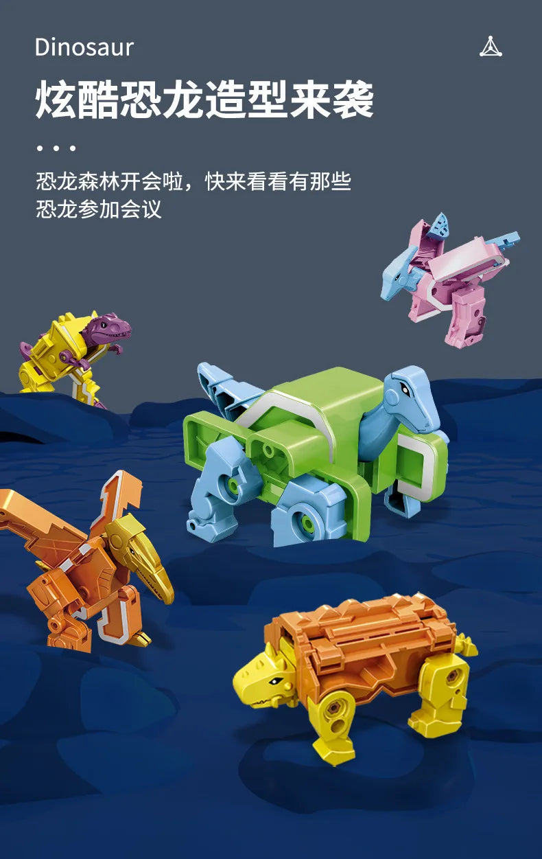 Number Dinosaur Robot Transformers Toy Set