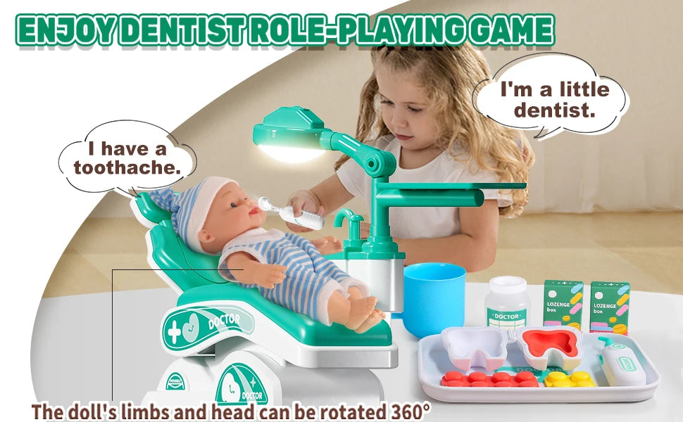 Kids Doctor Pretend Play Medical & Dental Kit