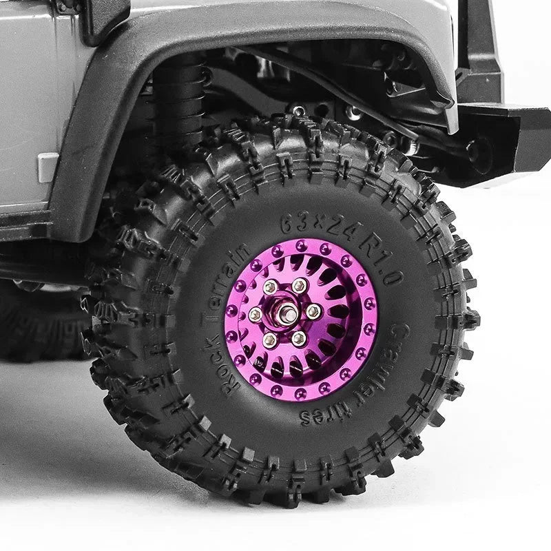 1/18 RC Crawler Metal Beadlock Wheel and Tire Set (4 pcs)