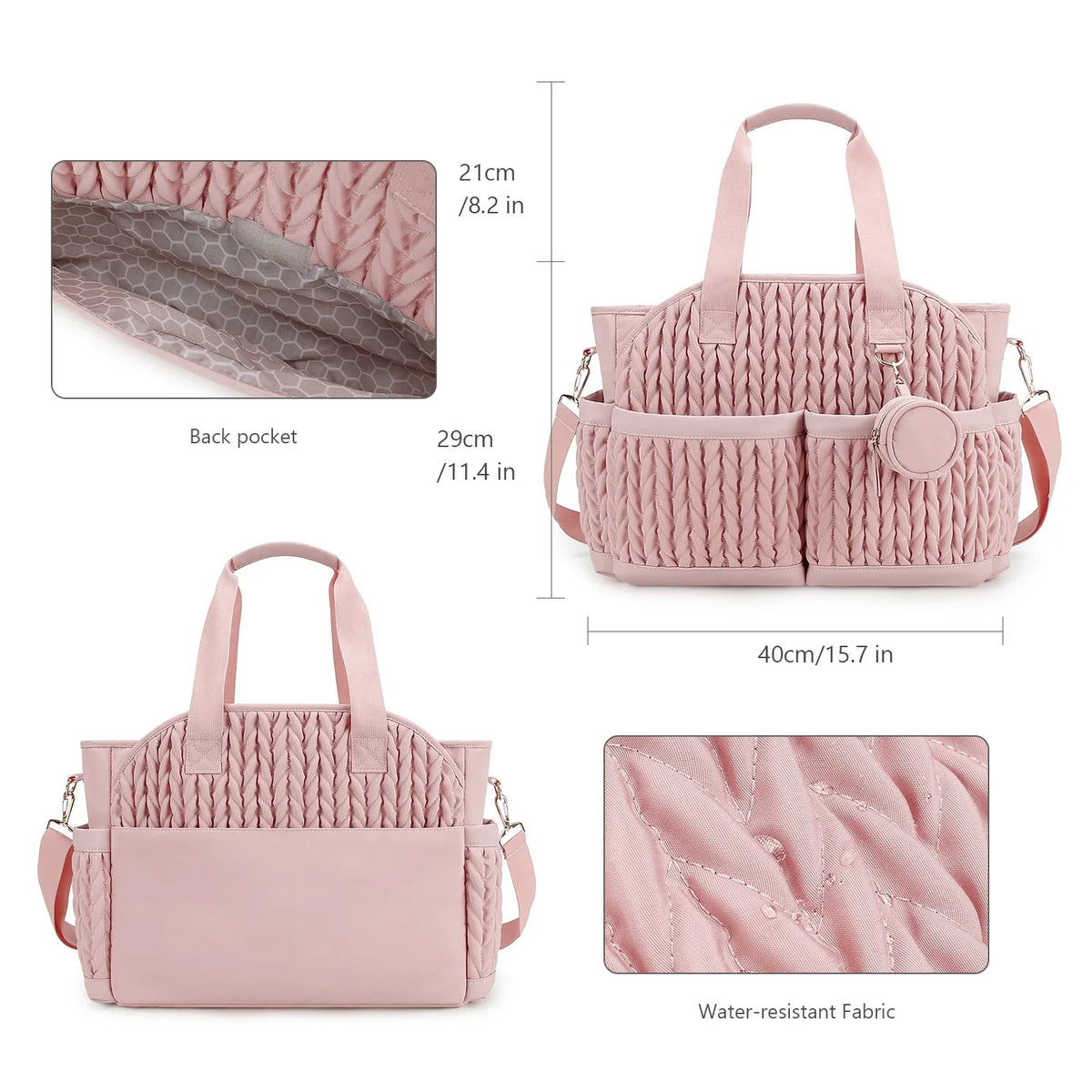 Waterproof Diaper Bag with Multiple Pockets for Parents