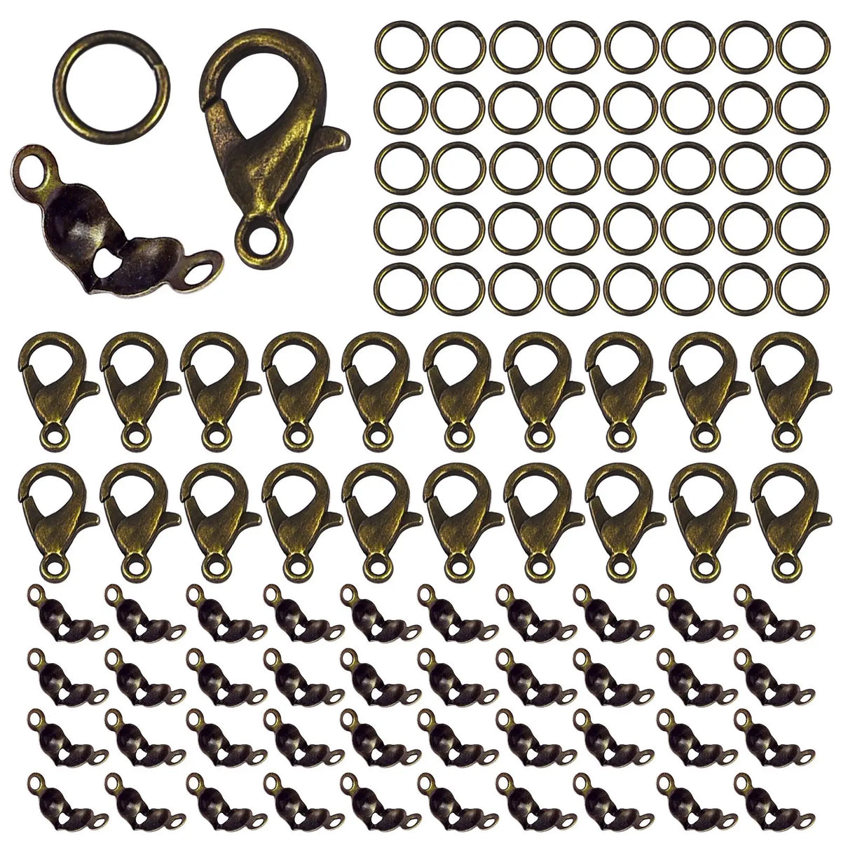 Stainless Steel Jewelry Findings Kit with Clasps, Jump Rings & Connectors