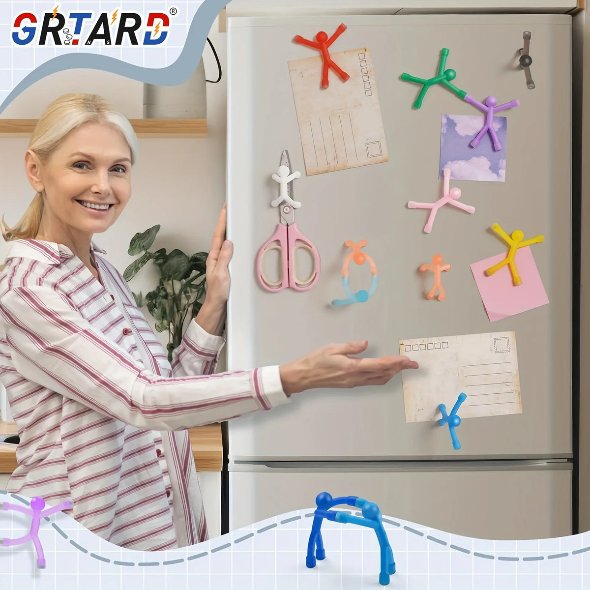 Colorful Humanoid Refrigerator Magnets – Playful Kitchen & Office Decor