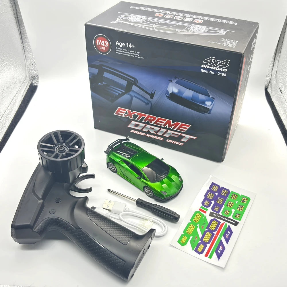 1:43 Scale RC Drift Car with Gyro Stabilization