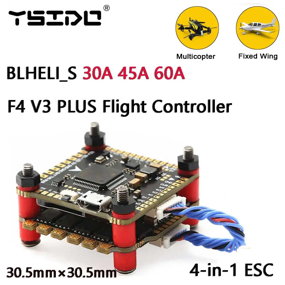 وحدة تحكم طيران BLHELI_S F4 V3 بـ 60 أمبير للمركبات متعددة المراوح ذات الجناح الثابت