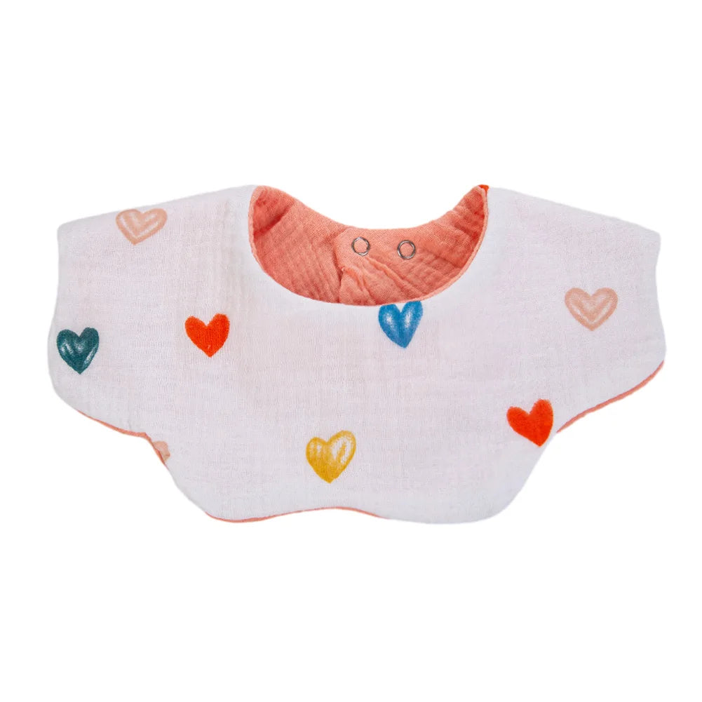 6-Layer Muslin Cotton Baby Bibs with Waterproof Backing