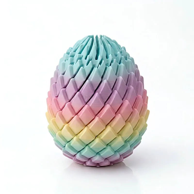 3D Printed Dragon Egg Stress-Relief Toy — Deformable Desk Ornament