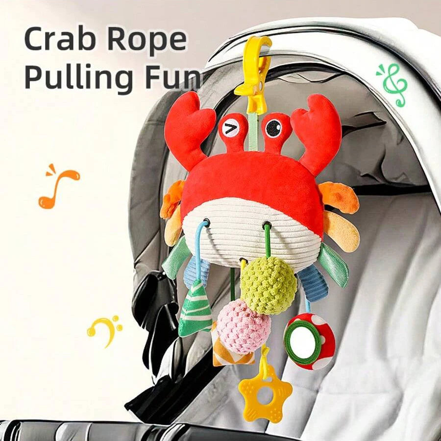 Baby Crib Hanging Rattle Teether Toy with Music & Chewable Charm