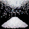 A pile of clear and purple crushed glass crystals for resin and jewelry making