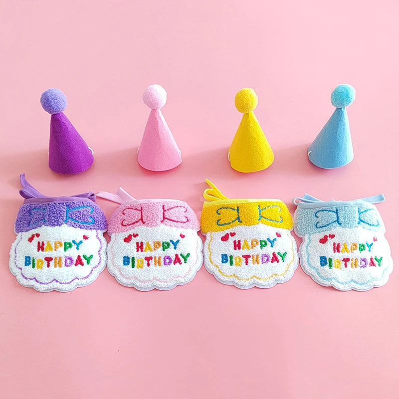 Pet Birthday Hat and Bib Celebration Set