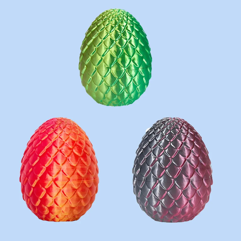 Articulated Dragon in Egg – 3D Printed Desk Ornament