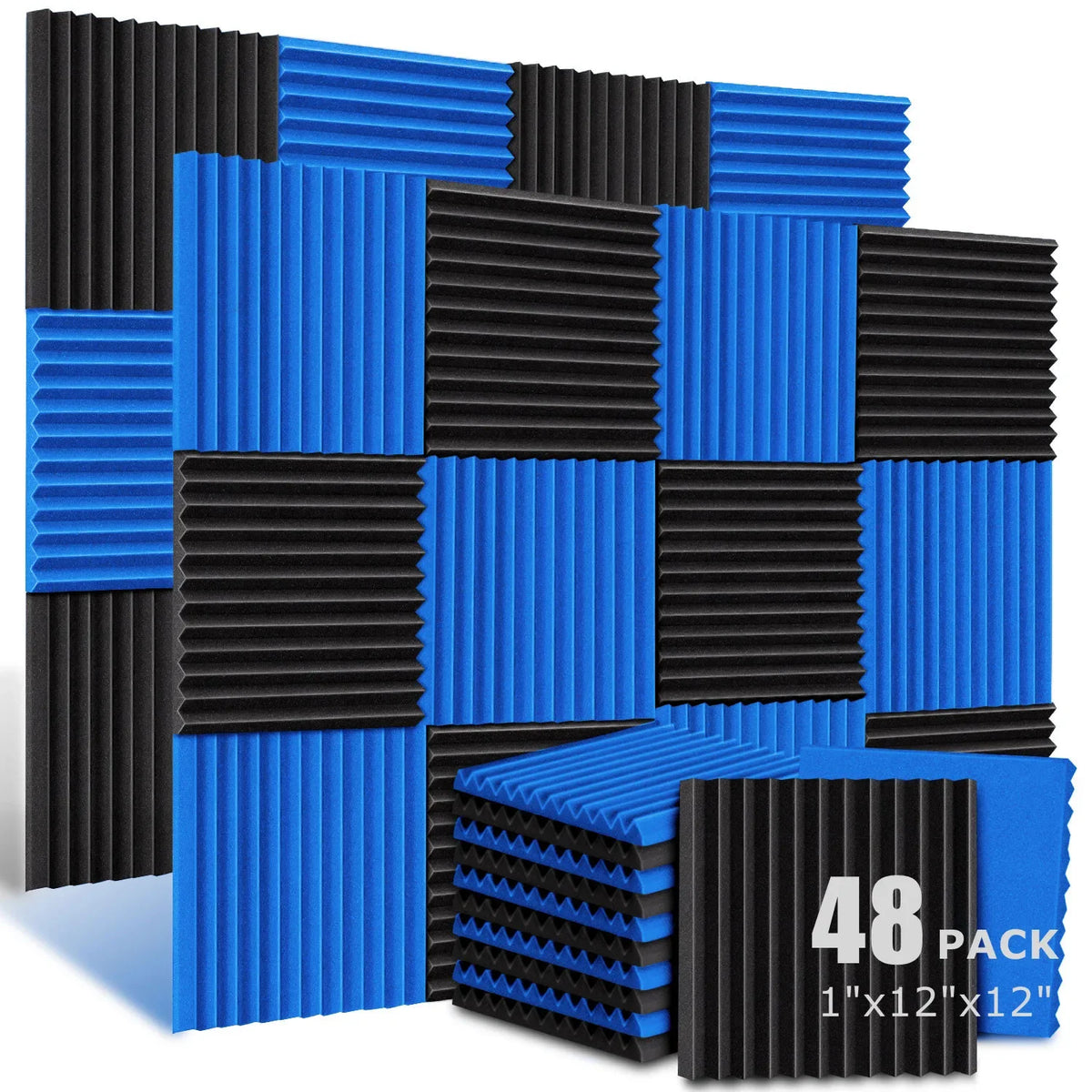 Acoustic Foam Panels for Soundproofing (48-Pack)