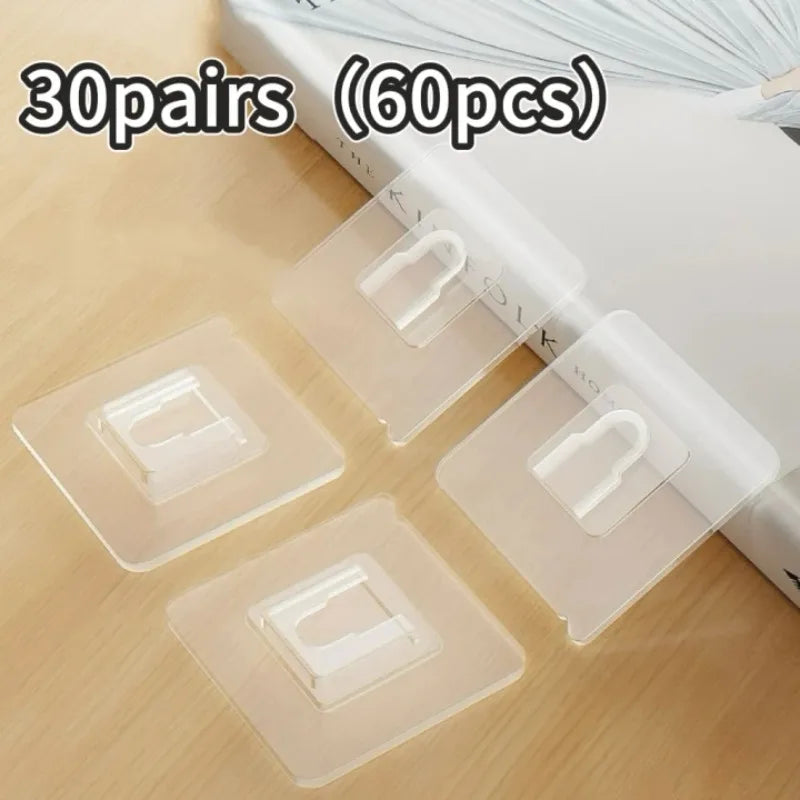 Clear Double-Sided Adhesive Wall Hooks