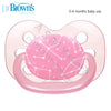 Pink silicone baby pacifier soother with a star pattern for 0-6 months baby use