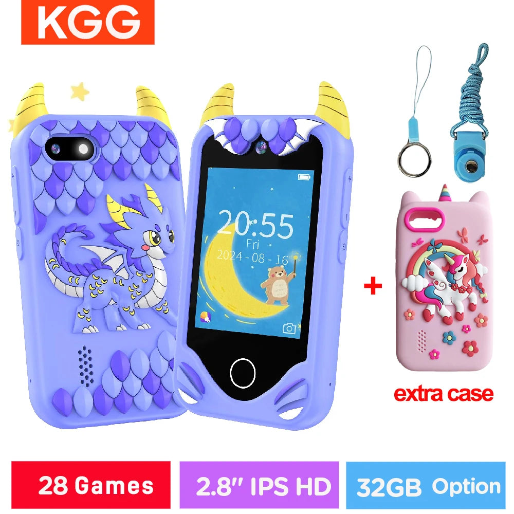 Kids' Smart Phone Toy with Dual Camera and 28 Learning Games