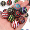 Sparkling Two-Tone Striped Resin Beads (20mm, Set of 5)