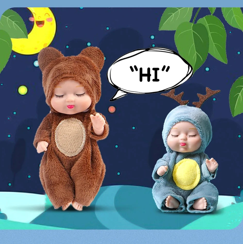 Mini Sleeping Baby Dolls with Clothes - Set of 6