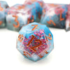 Handmade Resin D&D Dice Set – 7 Polyhedral Dice with Floral Design