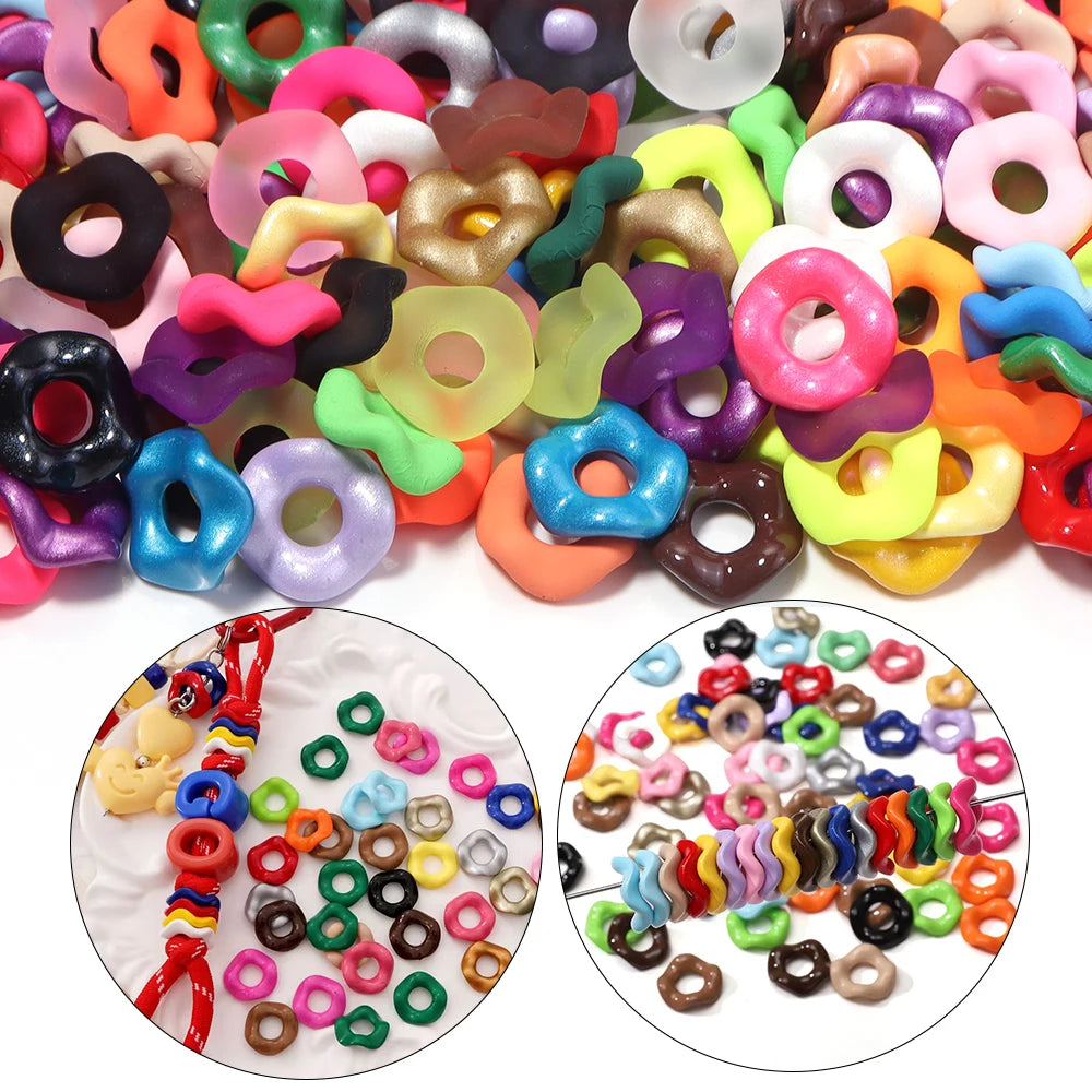 Assortment of candy color acrylic spacer beads in various shapes and sizes