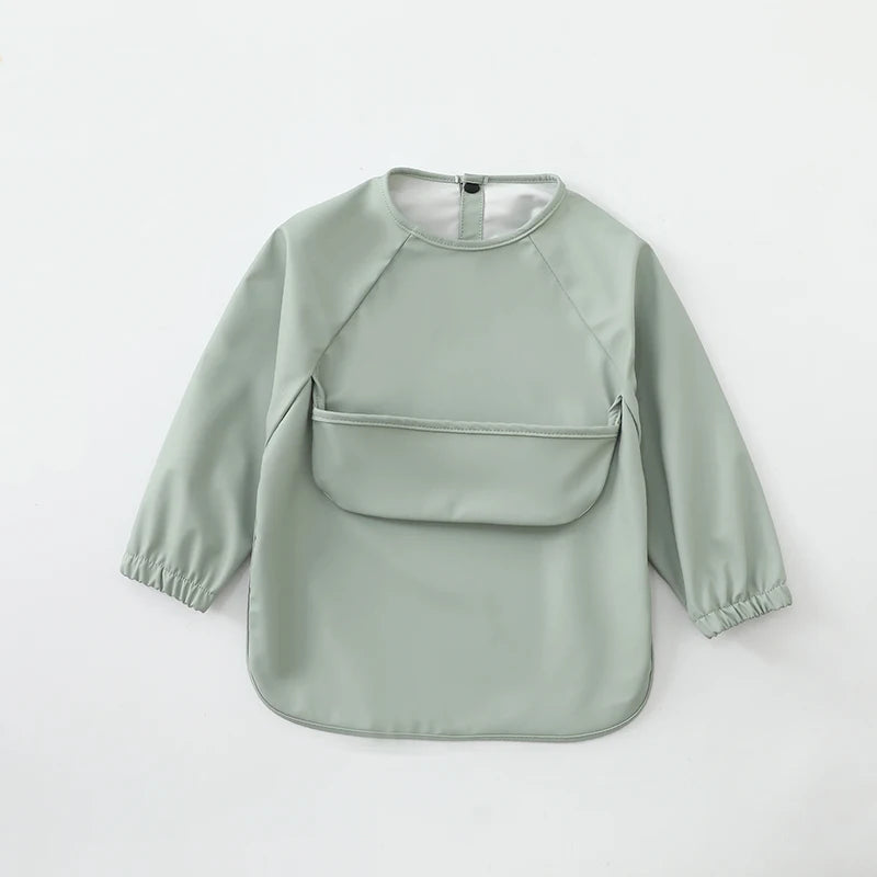 Waterproof Long-Sleeve Art Smock Bib for Toddlers