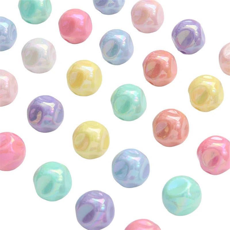 Galaxy Acrylic Beads for Jewelry Making – Round Spacer Beads in Candy Colors