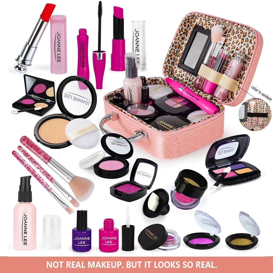 Pretend Play Makeup Kit for Kids with Storage Bag