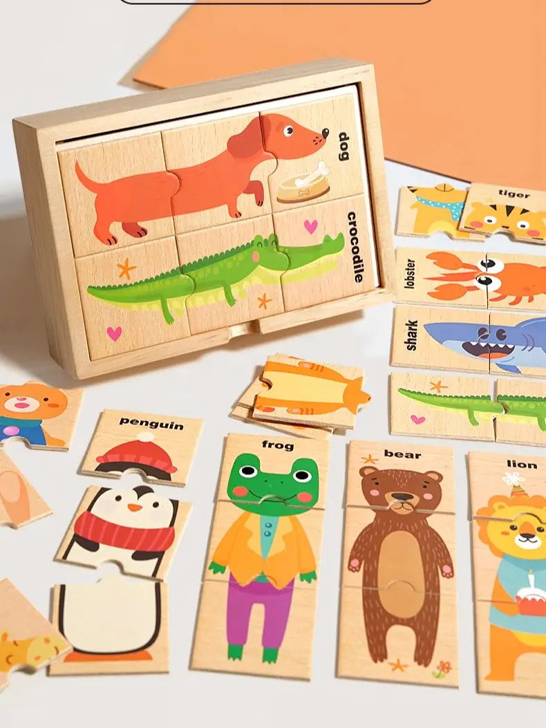 Wooden Animal Shape Puzzle for Early Learning