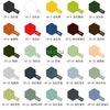 A comprehensive color chart showing various shades of X series acrylic paints, including yellow, green, brown, and black tone