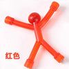 An orange magnetic humanoid toy with multiple arms and a spherical head.