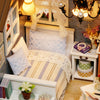 DIY Miniature Wooden Dollhouse Kit with LED Lighting