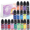 Kit de colorants pour bougies liquides dans diverses couleurs : bordeaux, prune, rouge, rose, vert, vert clair, jaune et brun