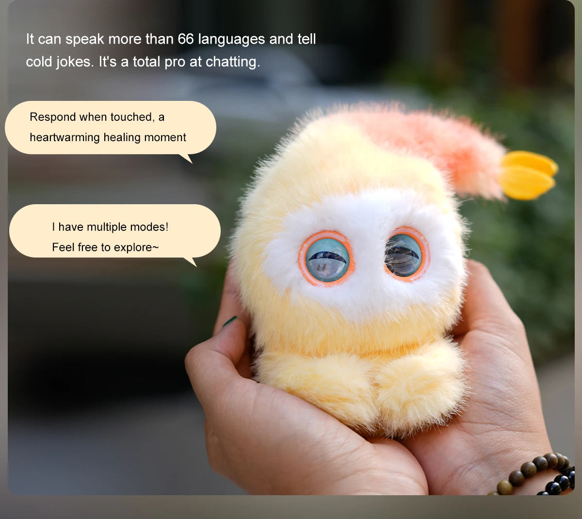 Interactive AI Plush Robot with LED Eyes & Voice Control
