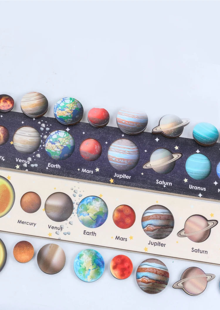 Montessori Wooden Solar System Puzzle for Kids
